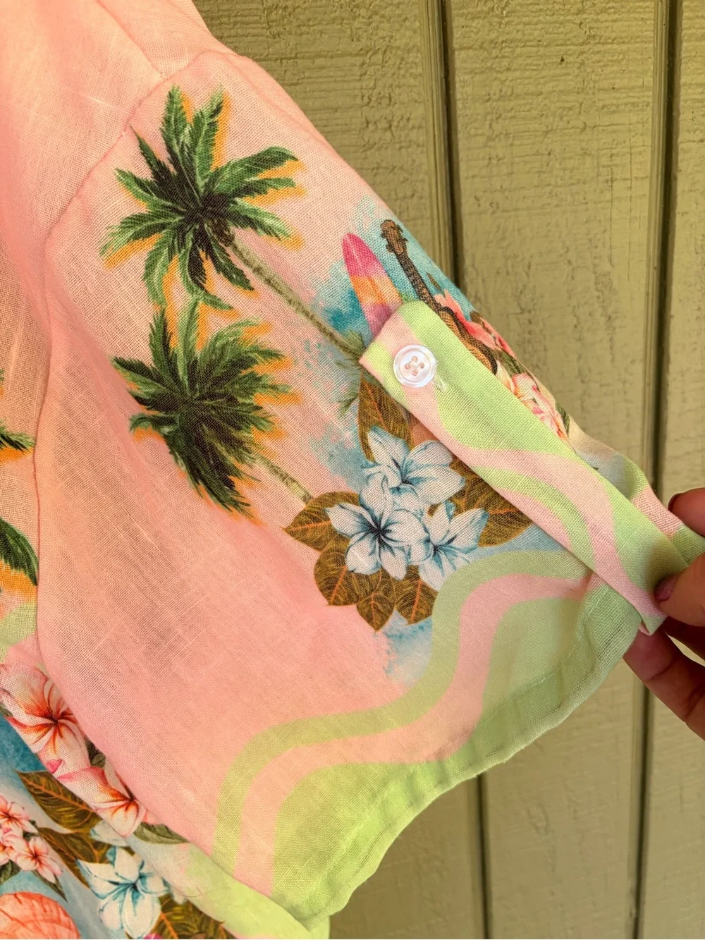 KiWi Saint-Tropez Linen Shirt Shorts Matching Resort Set M